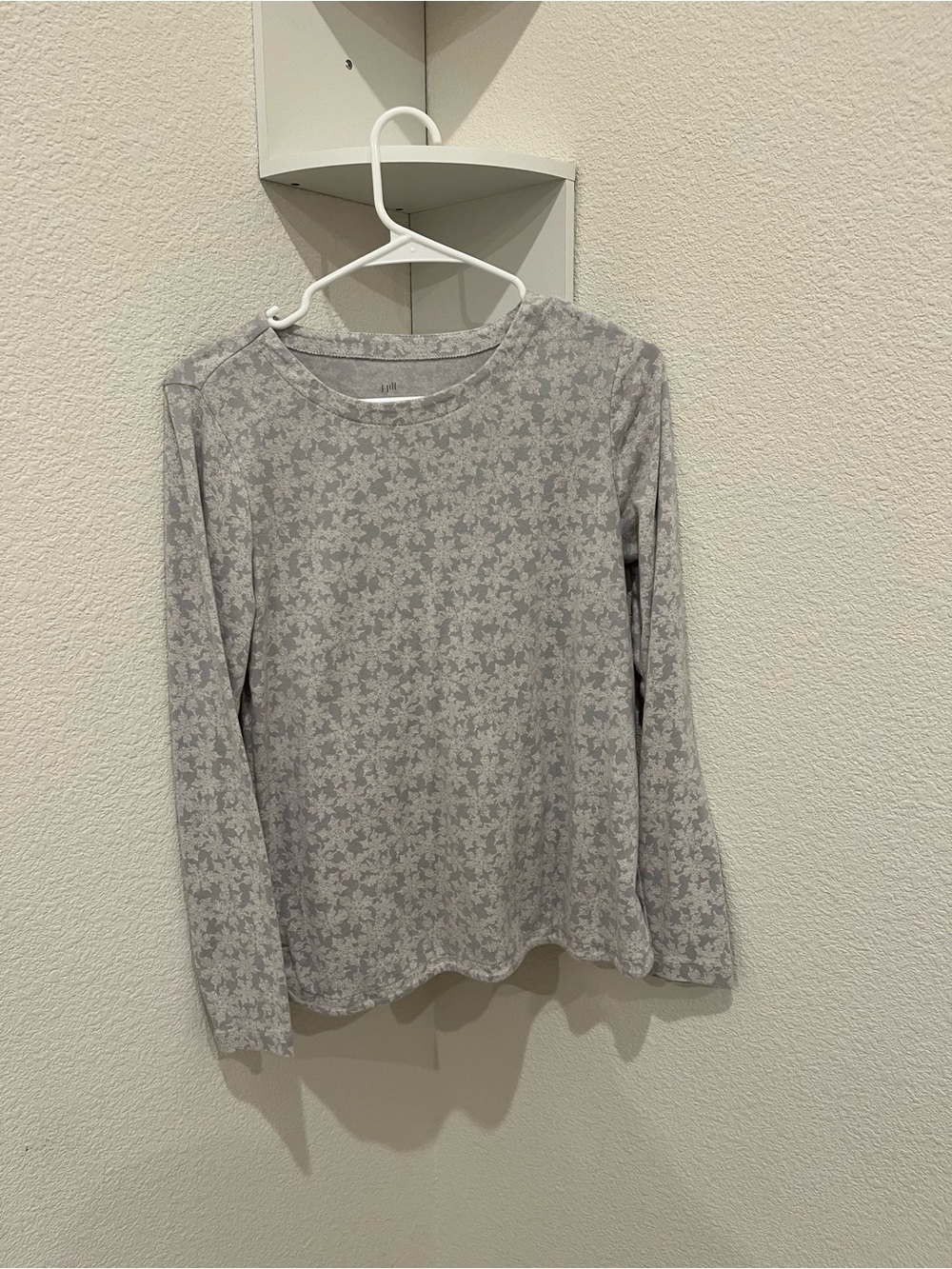 J. Jill Gray Floral-Pattern Long Sleeve Tee